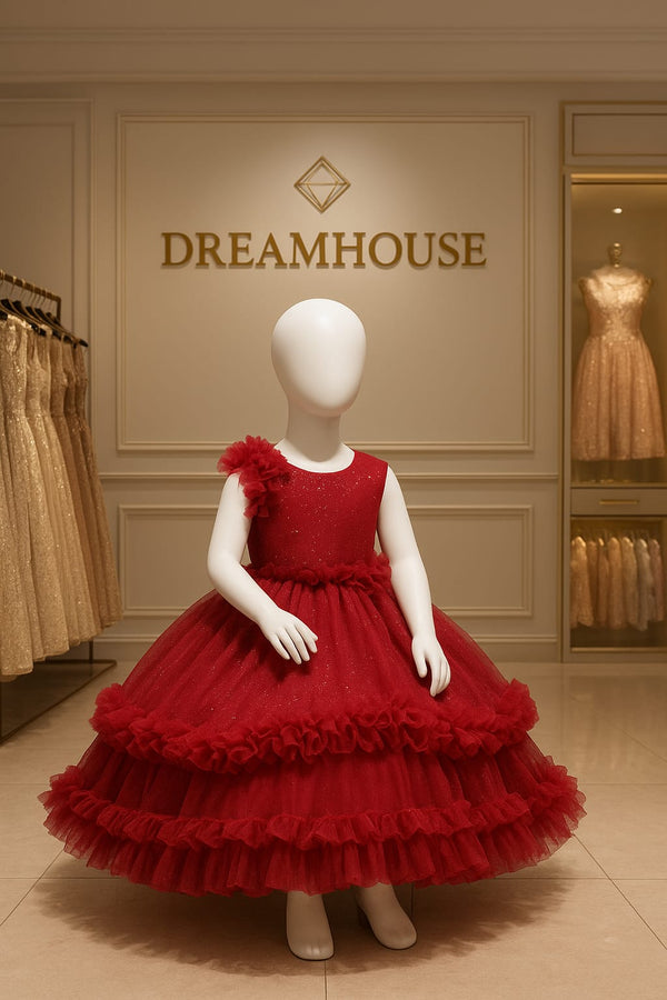Baby Red Frill Frock
